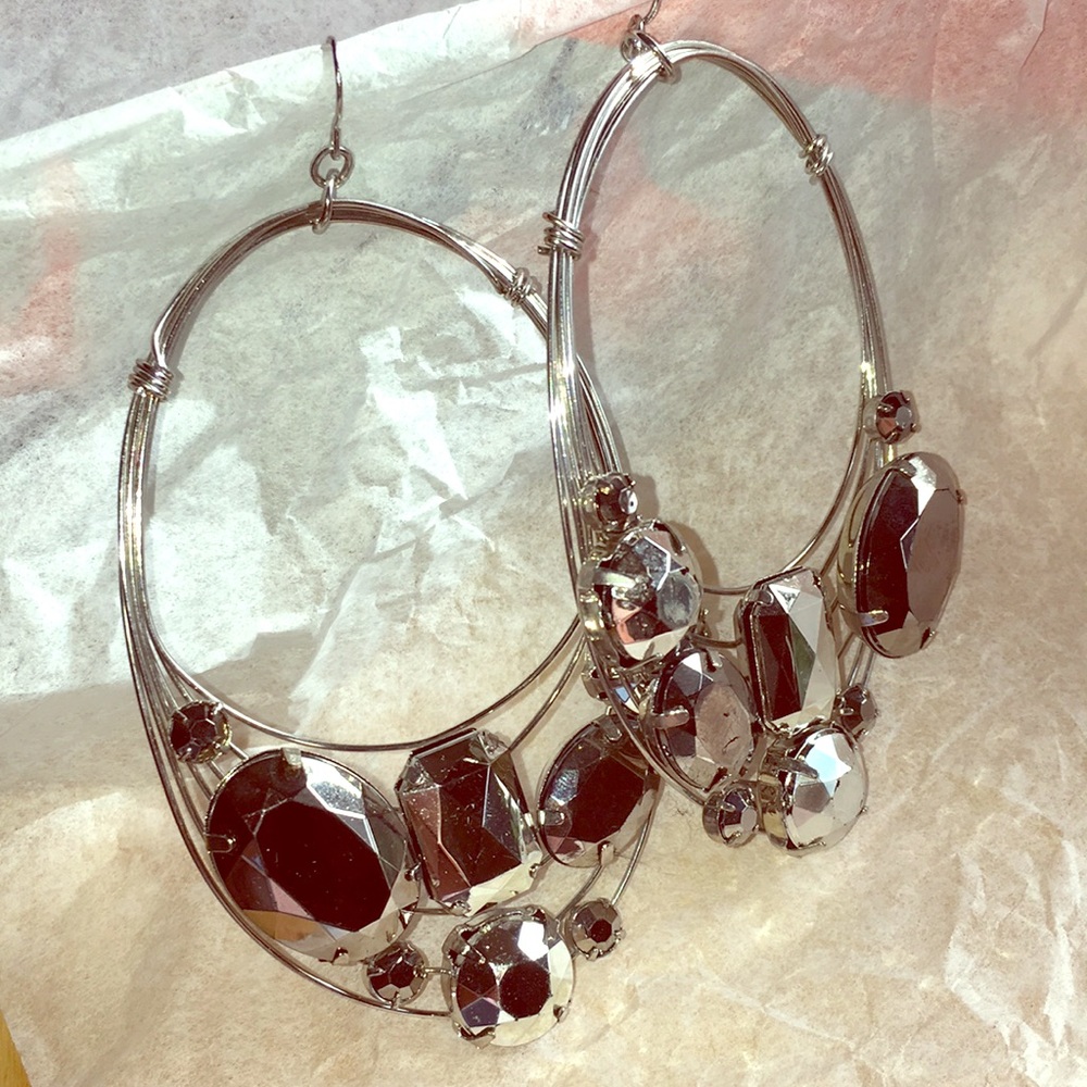 NWOT Silver & Pewter Earrings Big & chunky